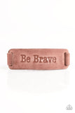 Put On A Brave Face - Brown Bracelet - Paparazzi Accessories Bracelet Bedazzle Me Pretty Mobile Fashion Boutique
