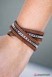 Put On Your Game Face - Brown Bracelet - Paparazzi Accessories Bracelet Bedazzle Me Pretty Mobile Fashion Boutique
