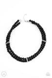 Put On Your Party Dress - Black Necklace - Paparazzi Accessories Necklace Bedazzle Me Pretty Mobile Fashion Boutique