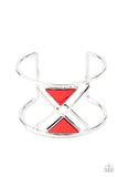 Pyramid Palace - Red Bracelet - Paparazzi Accessories Bracelet Bedazzle Me Pretty Mobile Fashion Boutique