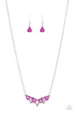 Pyramid Prowl - Pink Necklace - Paparazzi Accessories Necklace Bedazzle Me Pretty Mobile Fashion Boutique