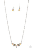 Pyramid Prowl - Yellow Necklace - Paparazzi Accessories Necklace Bedazzle Me Pretty Mobile Fashion Boutique
