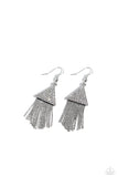 Pyramid SHEEN - White Earrings - Paparazzi Accessories Earrings Bedazzle Me Pretty Mobile Fashion Boutique