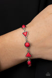 Quarry Quarrel - Red Bracelet - Paparazzi Accessories Bracelet Bedazzle Me Pretty Mobile Fashion Boutique