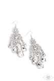 Queen Of All Things Sparkly - White Earrings - Paparazzi Accessories Earrings Bedazzle Me Pretty Mobile Fashion Boutique