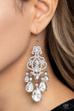 Queen Of All Things Sparkly - White Earrings - Paparazzi Accessories Earrings Bedazzle Me Pretty Mobile Fashion Boutique