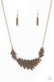 Queen of the QUILL - Brass Necklace - Paparazzi Accessories Necklace Bedazzle Me Pretty Mobile Fashion Boutique