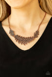 Queen of the QUILL - Copper Necklace - Paparazzi Accessories Necklace Bedazzle Me Pretty Mobile Fashion Boutique