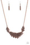 Queen of the QUILL - Copper Necklace - Paparazzi Accessories Necklace Bedazzle Me Pretty Mobile Fashion Boutique