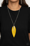 Quill Quest - Yellow Necklace - Paparazzi Accessories Necklace Bedazzle Me Pretty Mobile Fashion Boutique