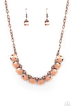 Radiance Squared - Copper Necklace - Paparazzi Accessories Necklace Bedazzle Me Pretty Mobile Fashion Boutique