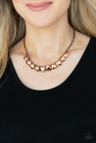 Radiance Squared - Copper Necklace - Paparazzi Accessories Necklace Bedazzle Me Pretty Mobile Fashion Boutique
