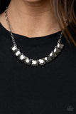 Radiance Squared - Silver Necklace - Paparazzi Accessories Necklace Bedazzle Me Pretty Mobile Fashion Boutique