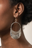 Radiant Chimes - Silver Earrings - Paparazzi Accessories Earrings Bedazzle Me Pretty Mobile Fashion Boutique