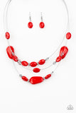 Radiant Reflections - Red Necklace - Paparazzi Accessories Necklace Bedazzle Me Pretty Mobile Fashion Boutique