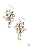 Radiant Retrospection - Brass Earrings - Paparazzi Accessories Earrings Bedazzle Me Pretty Mobile Fashion Boutique