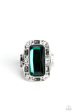 Radiant Rhinestones - Green Ring - Paparazzi Accessories Ring Bedazzle Me Pretty Mobile Fashion Boutique