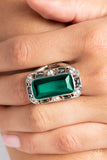 Radiant Rhinestones - Green Ring - Paparazzi Accessories Ring Bedazzle Me Pretty Mobile Fashion Boutique