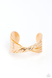 Radiant Ribbons - Gold Bracelet - Paparazzi Accessories Bracelet Bedazzle Me Pretty Mobile Fashion Boutique