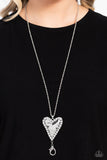 Radiant Romeo - White Lanyard - Paparazzi Accessories Lanyard Bedazzle Me Pretty Mobile Fashion Boutique