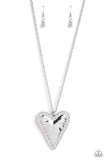 Radiant Romeo - White Necklace - Paparazzi Accessories Necklace Bedazzle Me Pretty Mobile Fashion Boutique