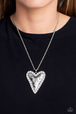 Radiant Romeo - White Necklace - Paparazzi Accessories Necklace Bedazzle Me Pretty Mobile Fashion Boutique