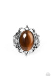 Radiantly Reminiscent - Brown Ring - Paparazzi Accessories Ring Bedazzle Me Pretty Mobile Fashion Boutique