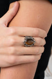 Radiantly Reminiscent - Brown Ring - Paparazzi Accessories Ring Bedazzle Me Pretty Mobile Fashion Boutique