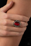 Radiantly Reminiscent - Red Ring - Paparazzi Accessories Ring Bedazzle Me Pretty Mobile Fashion Boutique