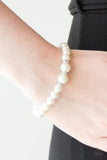 Radiantly Royal - White Bracelet - Paparazzi Accessories Bracelet Bedazzle Me Pretty Mobile Fashion Boutique