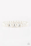Radiantly Royal - White Bracelet - Paparazzi Accessories Bracelet Bedazzle Me Pretty Mobile Fashion Boutique