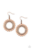Radiating Radiance - Copper Earrings - Paparazzi Accessories Earrings Bedazzle Me Pretty Mobile Fashion Boutique