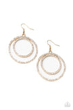 Radiating Refinement - Gold Earrings - Paparazzi Accessories Earrings Bedazzle Me Pretty Mobile Fashion Boutique