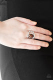 Radiating Riches - Brown Ring - Paparazzi Accessories Ring Bedazzle Me Pretty Mobile Fashion Boutique