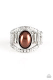 Radiating Riches - Brown Ring - Paparazzi Accessories Ring Bedazzle Me Pretty Mobile Fashion Boutique
