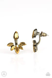 Radical Refinement - Brass Earrings - Paparazzi Accessories Earrings Bedazzle Me Pretty Mobile Fashion Boutique