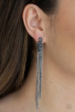 Radio Waves - Black Earrings - Paparazzi Accessories Earrings Bedazzle Me Pretty Mobile Fashion Boutique