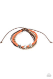 Raffia Remix - Orange Bracelet - Paparazzi Accessories Bracelet FS-Bedazzle Me Pretty Mobile Fashion Boutique