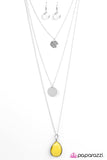 RAIN Supreme - Yellow Necklace - Paparazzi Accessories Necklace Bedazzle Me Pretty Mobile Fashion Boutique