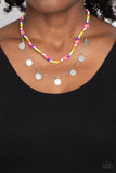 Rainbow Dash - Pink Necklace - Paparazzi Accessories Necklace Bedazzle Me Pretty Mobile Fashion Boutique