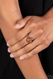Rainbow Raindrops - Brown Ring - Paparazzi Accessories Ring Bedazzle Me Pretty Mobile Fashion Boutique