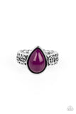 Rainbow Raindrops - Purple Ring - Paparazzi Accessories Ring Bedazzle Me Pretty Mobile Fashion Boutique