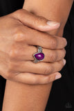 Rainbow Raindrops - Purple Ring - Paparazzi Accessories Ring Bedazzle Me Pretty Mobile Fashion Boutique
