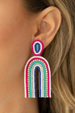 Rainbow Remedy - Multi Post Earrings - Paparazzi Accessories Post Earrings Bedazzle Me Pretty Mobile Fashion Boutique