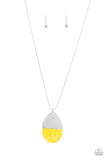 Rainbow Shores - Yellow Necklace - Paparazzi Accessories Necklace Bedazzle Me Pretty Mobile Fashion Boutique