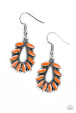 Rainforest Romance - Orange Earrings - Paparazzi Accessories Earrings Bedazzle Me Pretty Mobile Fashion Boutique