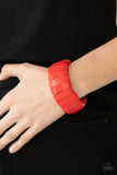 Raise The BARBADOS - Red Bracelet - Paparazzi Accessories Bracelet Bedazzle Me Pretty Mobile Fashion Boutique