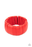 Raise The BARBADOS - Red Bracelet - Paparazzi Accessories Bracelet Bedazzle Me Pretty Mobile Fashion Boutique
