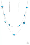 Raise Your Glass - Blue Necklace - Paparazzi Accessories Necklace Bedazzle Me Pretty Mobile Fashion Boutique
