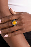 Ranch Ready - Yellow Ring - Paparazzi Accessories Ring Bedazzle Me Pretty Mobile Fashion Boutique